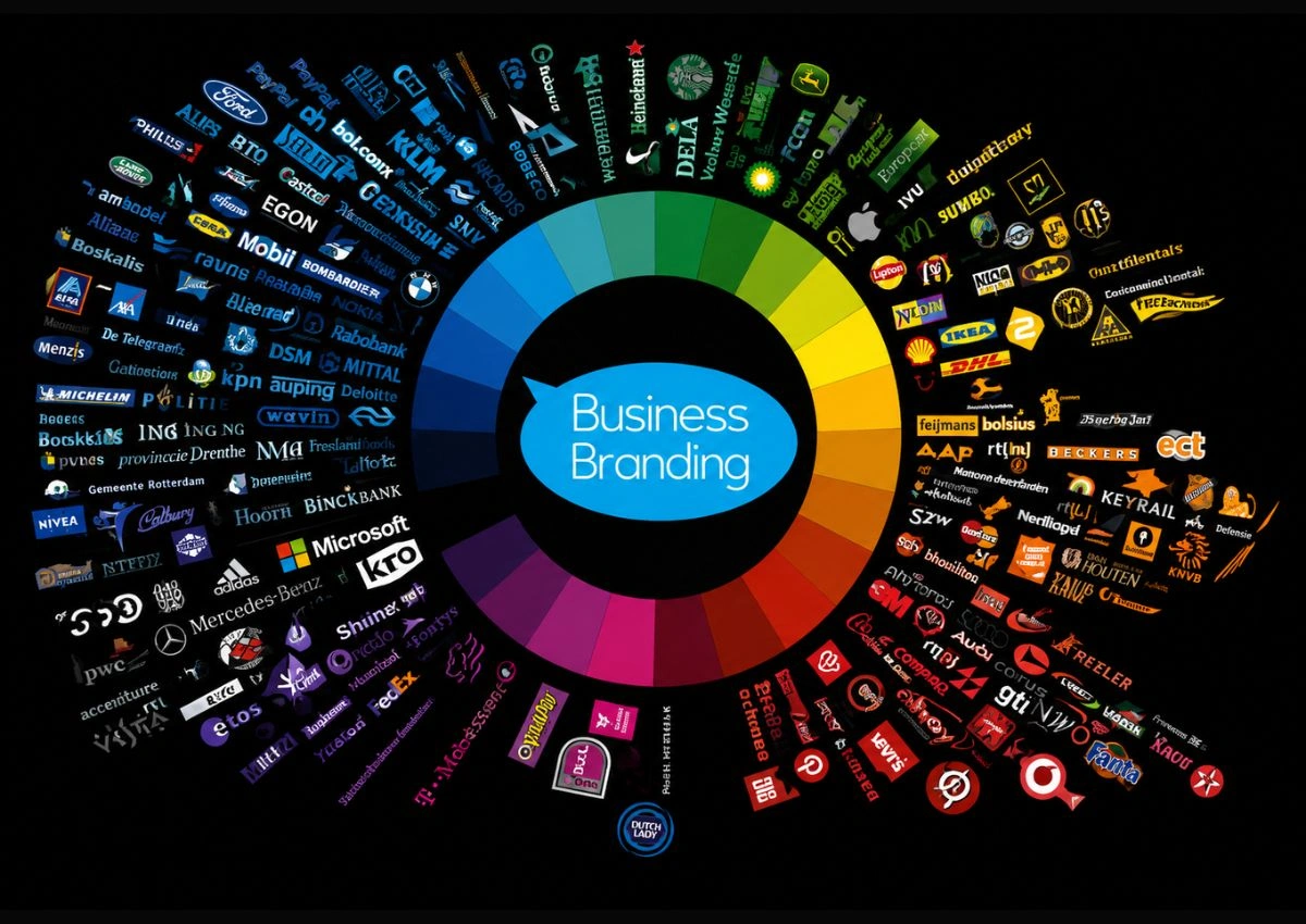 Business branding logo wheel infographic